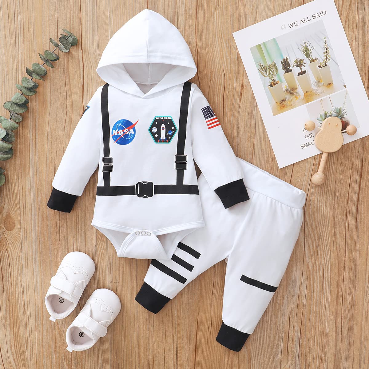 Singcoco Costume Outfit Baby Boy Girl Astronaut Costume (Astronaut-White,12-18 Months)