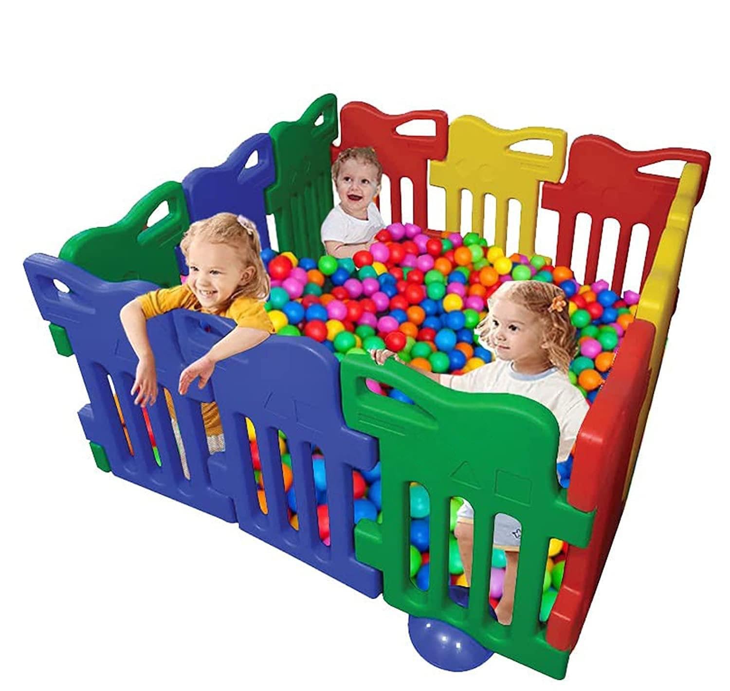 Shopster Baby Playpen  12 Panel ExtraLarge Kids Activity Center | Safety Play Yard With Gate For Toddlers | Indoor Outdoor Mul
