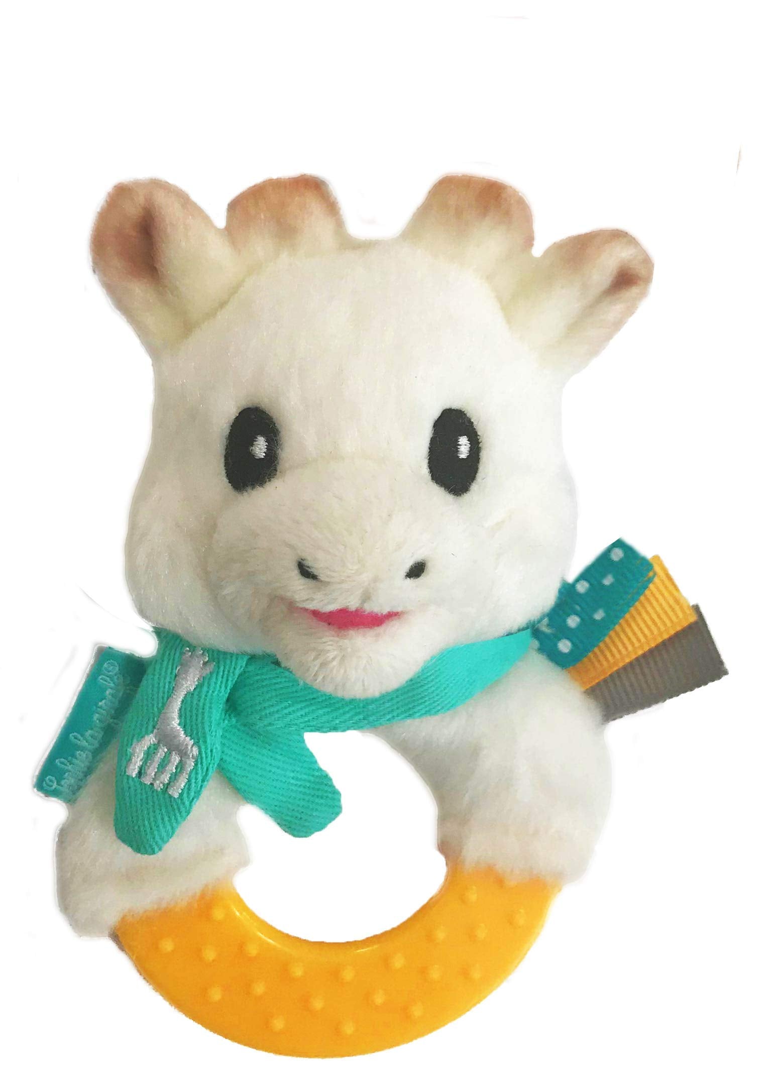 Sophie la girafe Sweetie Plush Chewable Rattle, Soft Baby Teether and Rattle Toy, Sensory Plush Travel Toy for Infants and Newbo