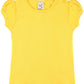 Lilax Baby Girls' Basic Short Puff Sleeve Round Neck T-Shirt 12-18 Months, Yellow