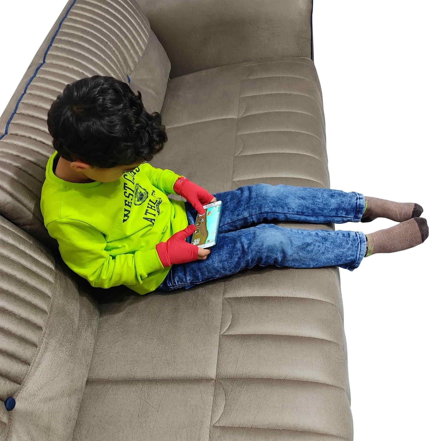 Offa Thumb Sucking Stop For Kids (Ages 3-6) - Kit Includes 2 Thumb Sucking Deterrent Gloves (Red) & Guide Booklet