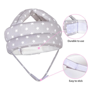 Umtiti Baby Adjustable Helmet, Lightweight And Soft.Great For Baby Learning To Walk And Crawl.Gray Star