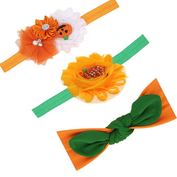 Ld Dress 3Pcs/Set Newborn Baby Toddler Girls Cute Halloween Pumpkin Headdress Elastic Hair Band Accessories(Wsj10) (Zh1)