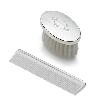 Empire Boys Shield Design Oval Sterling Brush