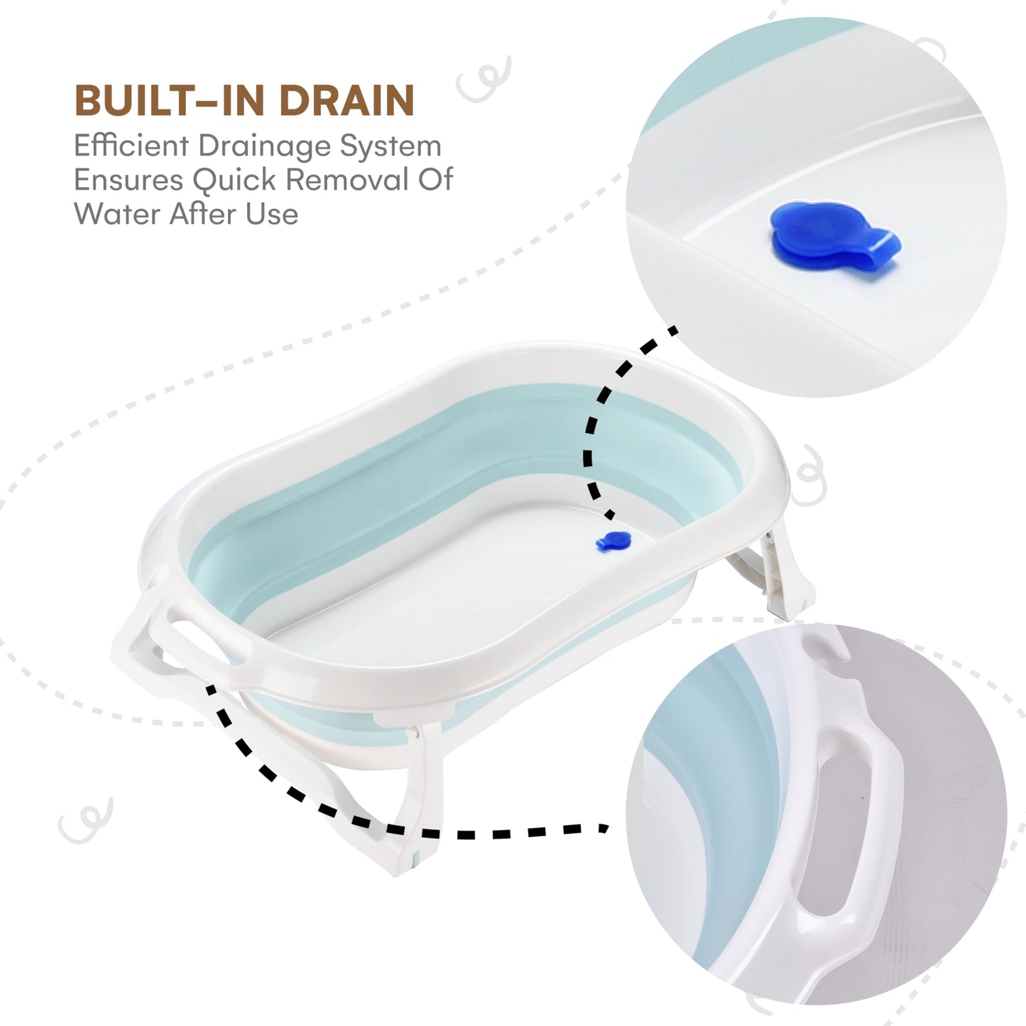 Childlike Behavior Portable Foldable Bathtub For Babies, Newborns, Infants, Toddlers - Collapsible, Folding Baby Soaking Bath Tu