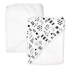 HonestBaby unisex baby 2-Pack Organic Cotton Hooded Towels Bandana, Pattern Play, One Size US