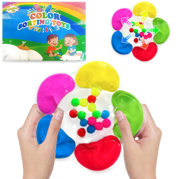GYXL Color Sorting Sensory Toys, Fine Motor Skills Game for Toddlers, Color Matching Preschool Learning Activities Educational C