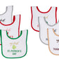 Hudson Baby Unisex Baby Cotton Terry Drooler Bibs With Fiber Filling, Girl Holiday, One Size