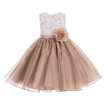 Ekidsbridal Lace Organza Junior Flower Girl Dress Special Occasion Christening Dress 186F 4