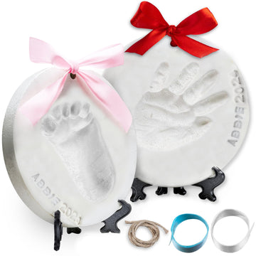 Little Hippo Baby Ornament Keepsake Kit 2 Easels! Baby Shower Gifts, Baby Footprint Kit And Handprint Kit, Handprint Mothers Day