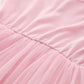 Lyxiof Girls Tutu Dress Casual Tulle Summer Solid Color Ruffle Sleeve Dress Pink 130Cm