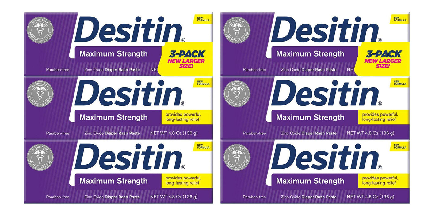 Desitin Baby Diaper Rash Maximum Strength Original Paste 4.8 Oz. (6 Pack)