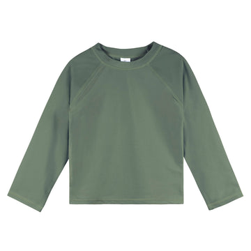 Gerber Unisex Baby Toddler Upf 50+ Long Sleeve Rashguard Swim Shirt, Green, 4T