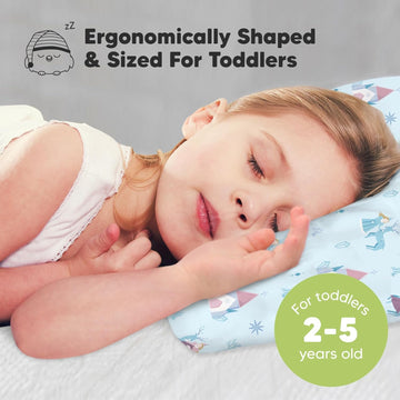 Toddler Pillow With Pillowcase - 13X18 My Little Dreamy Kids Travel Bed Pillows For Sleeping, Organic Cotton Small Pillowcase,So