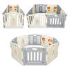 Kidzone Grey - White Baby Interactive Playpen 8 Panel Safety Gate Children Play Center Child Activity Pen Astm Certified