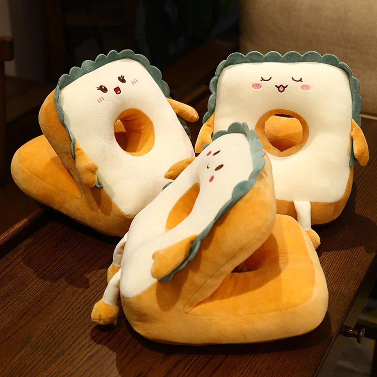 TOG Cute Toast Nap Pillow Seat Cushion Pad ice Silky Cloth Travel Pillow 25x30cm Close Eyes|Home & Kitchen| Home Decor| Pillows