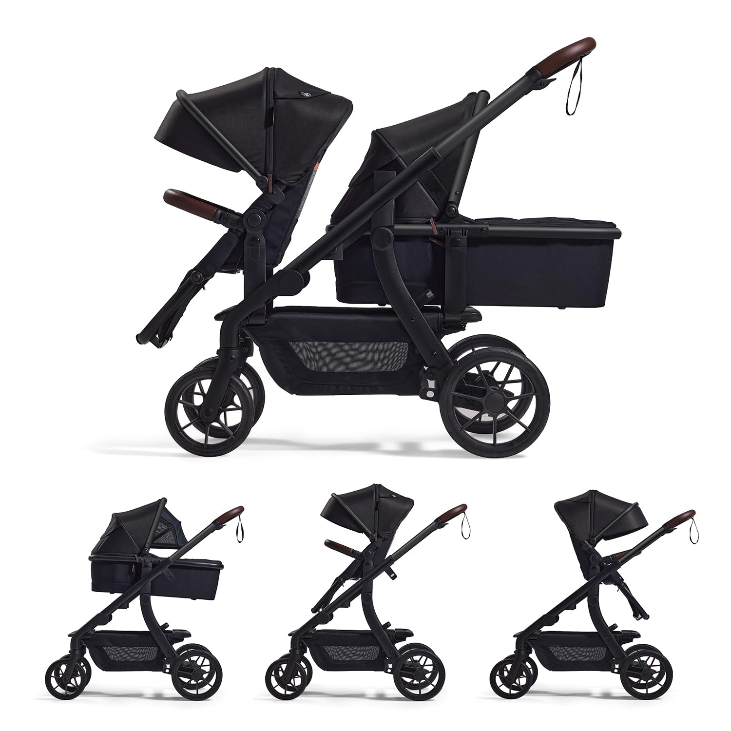Momcozy Changego Baby Stroller, Convertible Single-To-Double-To-Wagon Stroller With 23 Configurations, Bassinet And Seat Include