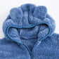 Jeskids Toddler Girls Boys Fleece Hoody Jacket Zip Up Teddy Coat Warm Winter Outwear Blue