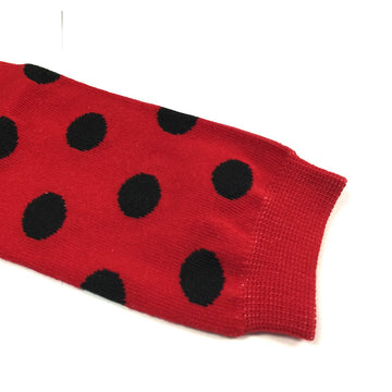 Allydrew Stripes, Polka Dots & Chevron Baby Leg Warmer & Toddler Leg Warmer For Boys & Girls, Red & Black Polka Dots