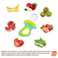 RaZbaby Baby Solids/Frozen Fruit Feeder Pacifier, Infant Teether Toy 6M+, BPA-Free Silicone Pouch & Nipple, Safely Introduce Sol