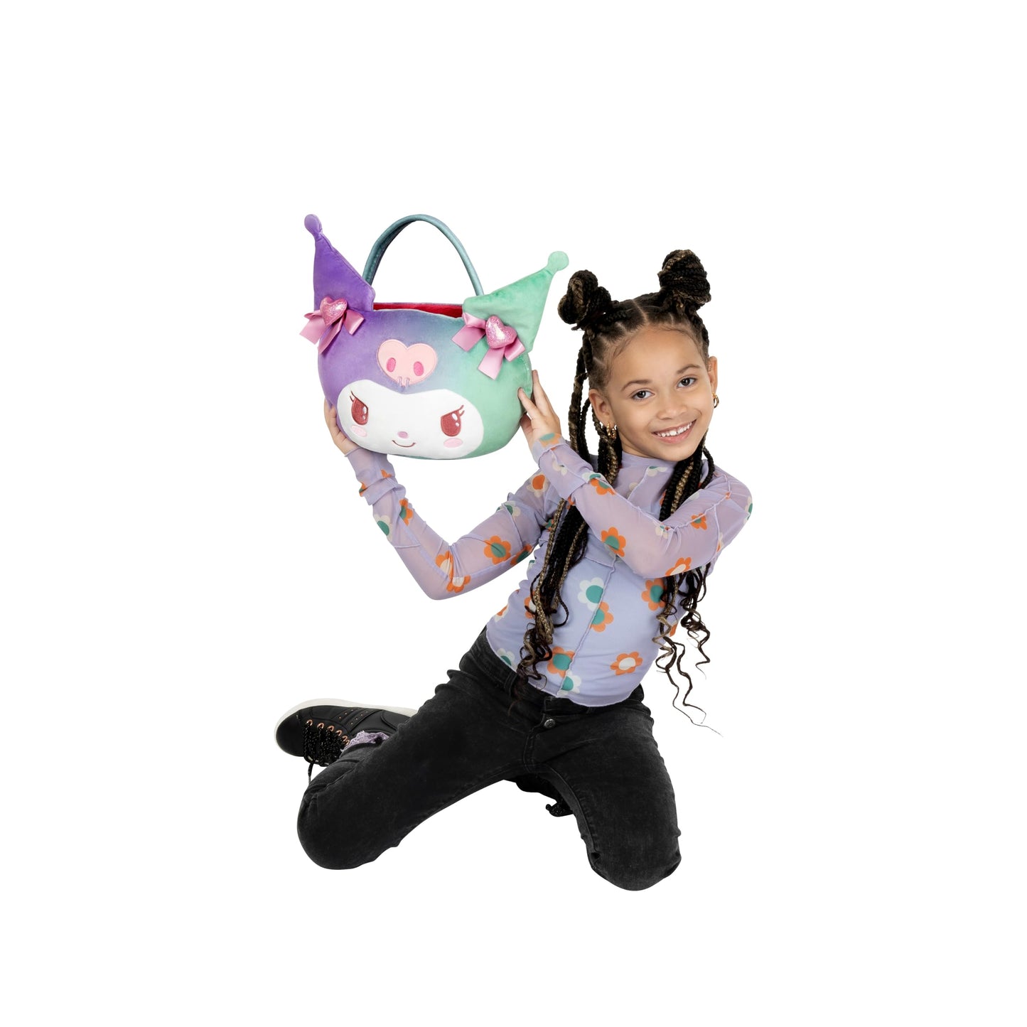 Hello Kitty And Friends Official Kuromi Valentine Pail Accessory - 12-Inch Embroidered Treat Pail With Character Design And Carr