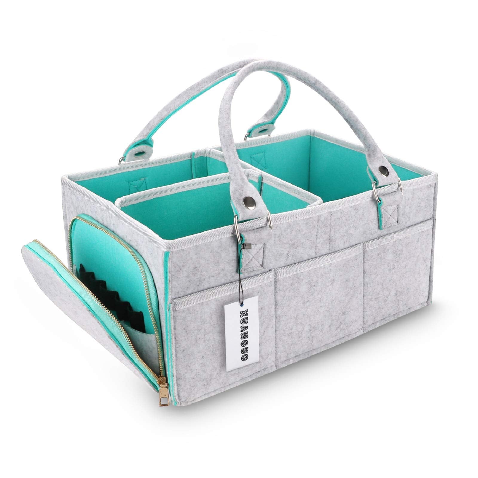 Baby Diaper Caddy Organizer For Boy Or Girl Large Nursery Storage Bin Basket Portable Holder Tote Bag For Changing Table And Car