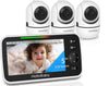 Hellobaby Hb6550 5' Baby Monitor 3 Cameras, 26-Hour Battery, Pan-Tilt-Zoom,1000Ft Range Video Audio Baby Monitor No Wifi, Eco,