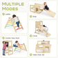 Olakids Pikler Triangle Set 8 In 1 Climbing Toys For Toddlers Foldable Wood Montessori Jungle Gym With Toddler Tower Angle Adjus