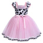Toddler Baby Girls Cow Dress Cosplay Birthday Princess Fancy Halloween Costume Tulle Tutu Dress Up Theme Party Christmas Outfits