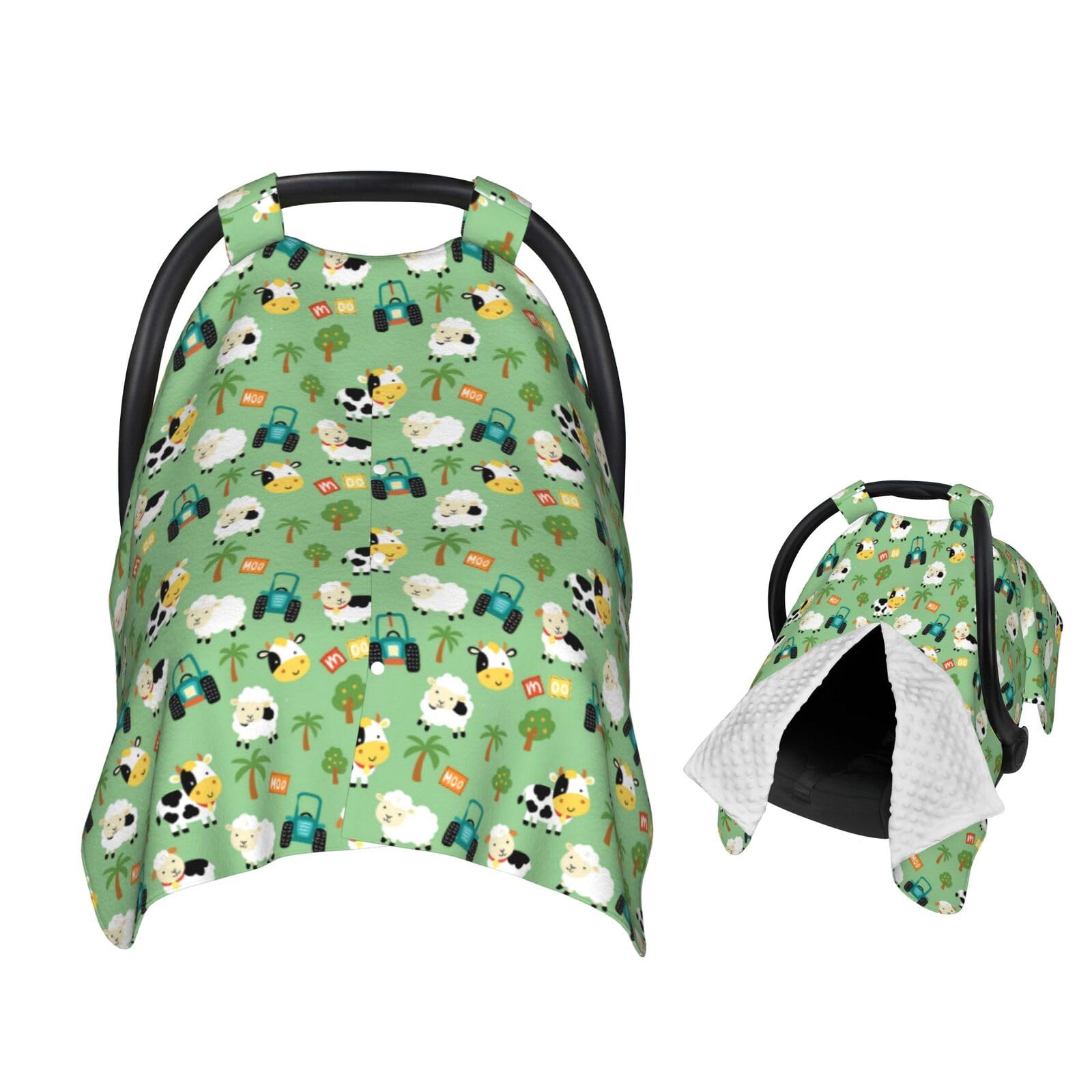 Muishi Funny Cow in Farm Yard Baby Car Seat Canopy Nursing Cover for Newborn Car Seat Breastfeeding Covers Blanket Newborn Showe