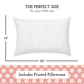 Little Sleepy Head Youth Pillow With Pillowcase 16X22, Soft Jumbo Toddler Pillow, Kids Pillow & Hypoallergenic Pillow Case - Bes