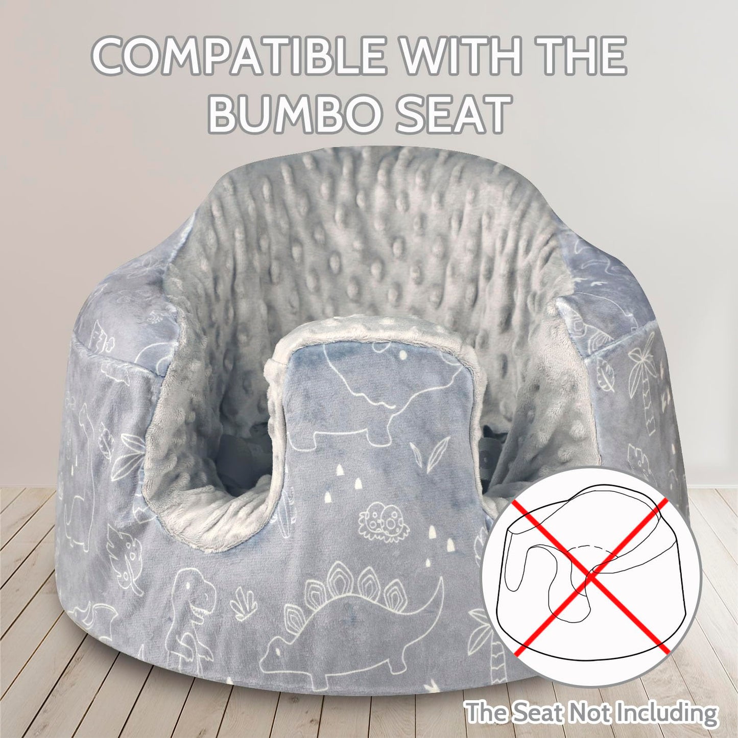 Dilimi Minky Seat Cover Compatible With Bumbo Seat, Removable Ultra Soft Comfortable Warm Seat Slipcover For Baby Boy And Girl,