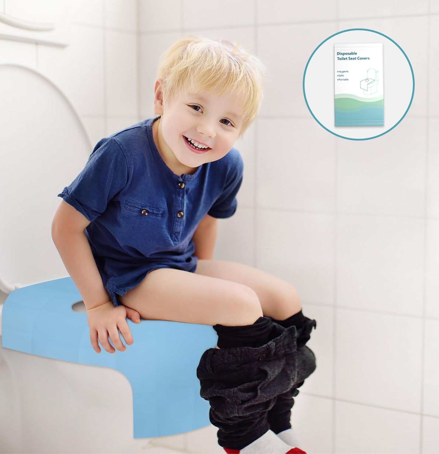 Flogoso 50 Pack Disposable Toilet Seat Covers 16X24 Inch Extra Large Individually Wrapped Toilet Seat Shields Travel Accessories