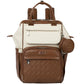 BabbleRoo Leather Diaper Bag Backpack, Multifunction Large Bags with Changing Pad & Stroller Straps & Pacifier Case, Unisex Styl