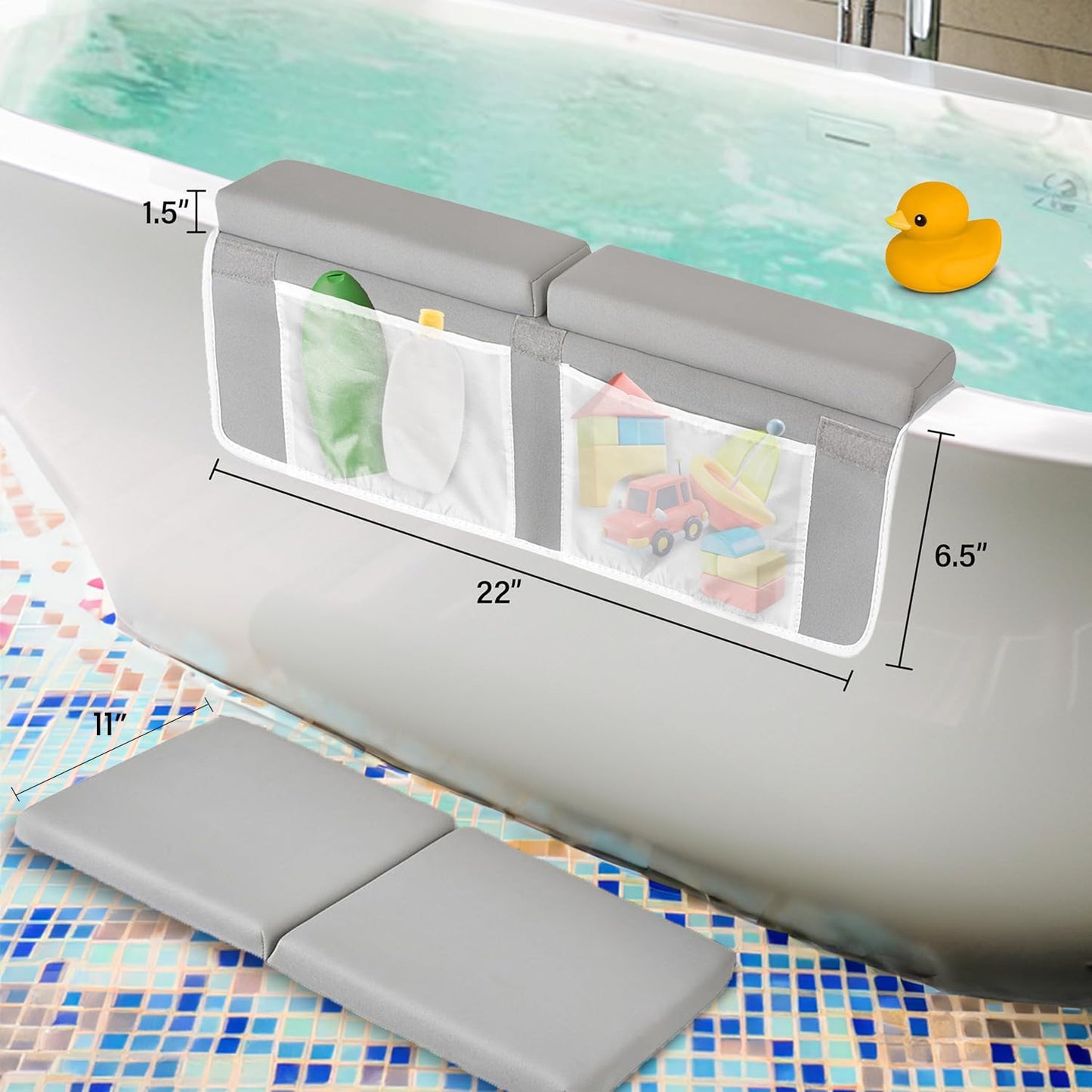 Colsen Baby Bath Kneeler And Elbow Kneeling Rest Pad Set - Comfortable, 1.5    Thick, Painless, Non-Slip, Foldable Mat For Bathi