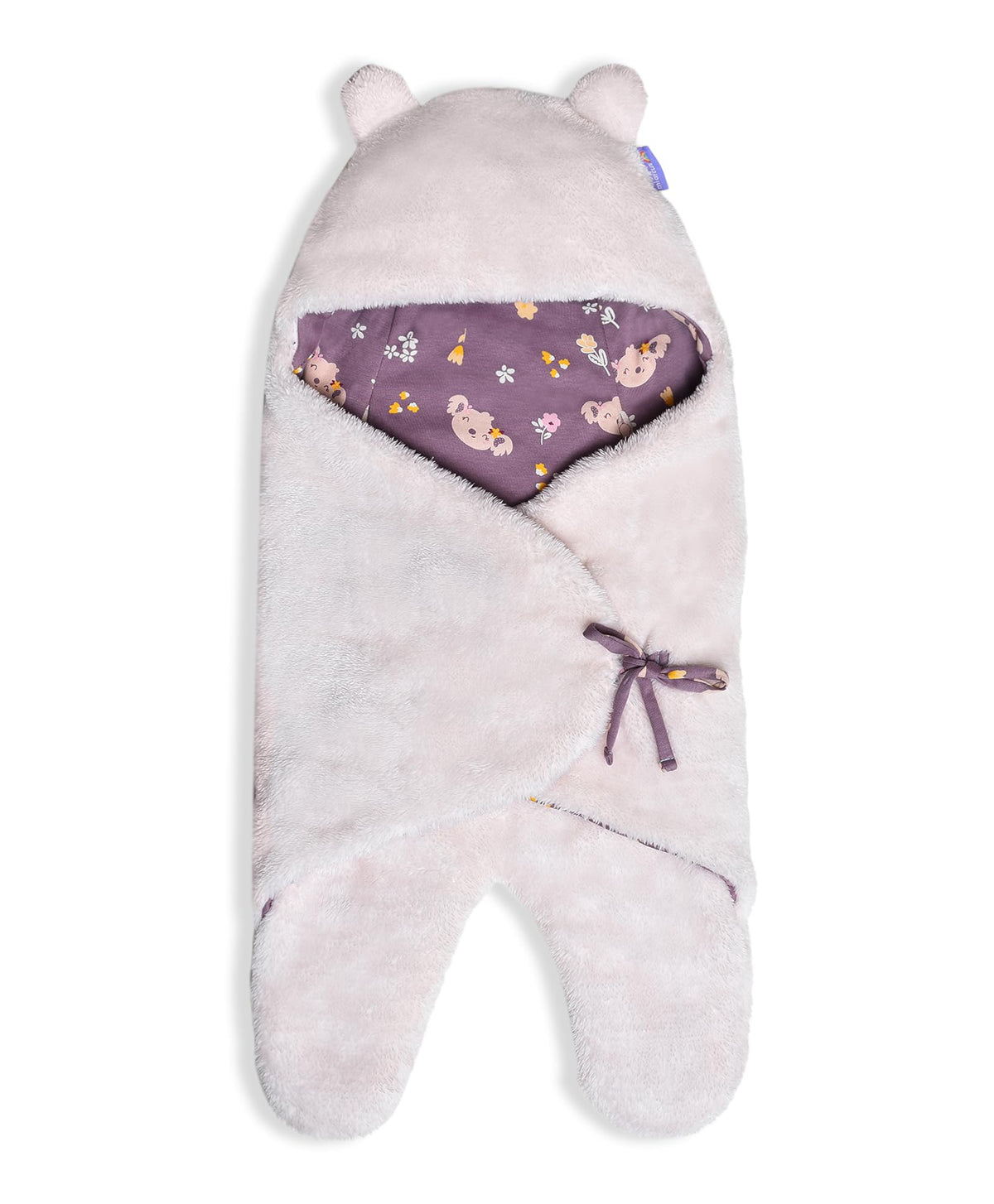 Mi Arcus Flurry Solid Pink Color Hooded Baby Wrap 06 Months