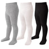 Marchare Baby Girls Tights Thick Solid Cable Knit Leggings Winter Warm Stockings For Toddler Girls 2-4T Black/Ivory White/Light
