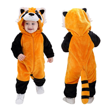 Tonwhar Infant And Toddler Halloween Cosplay Costume Kids' Animal Outfit Snowsuit(1-3 Months,Raccoon)