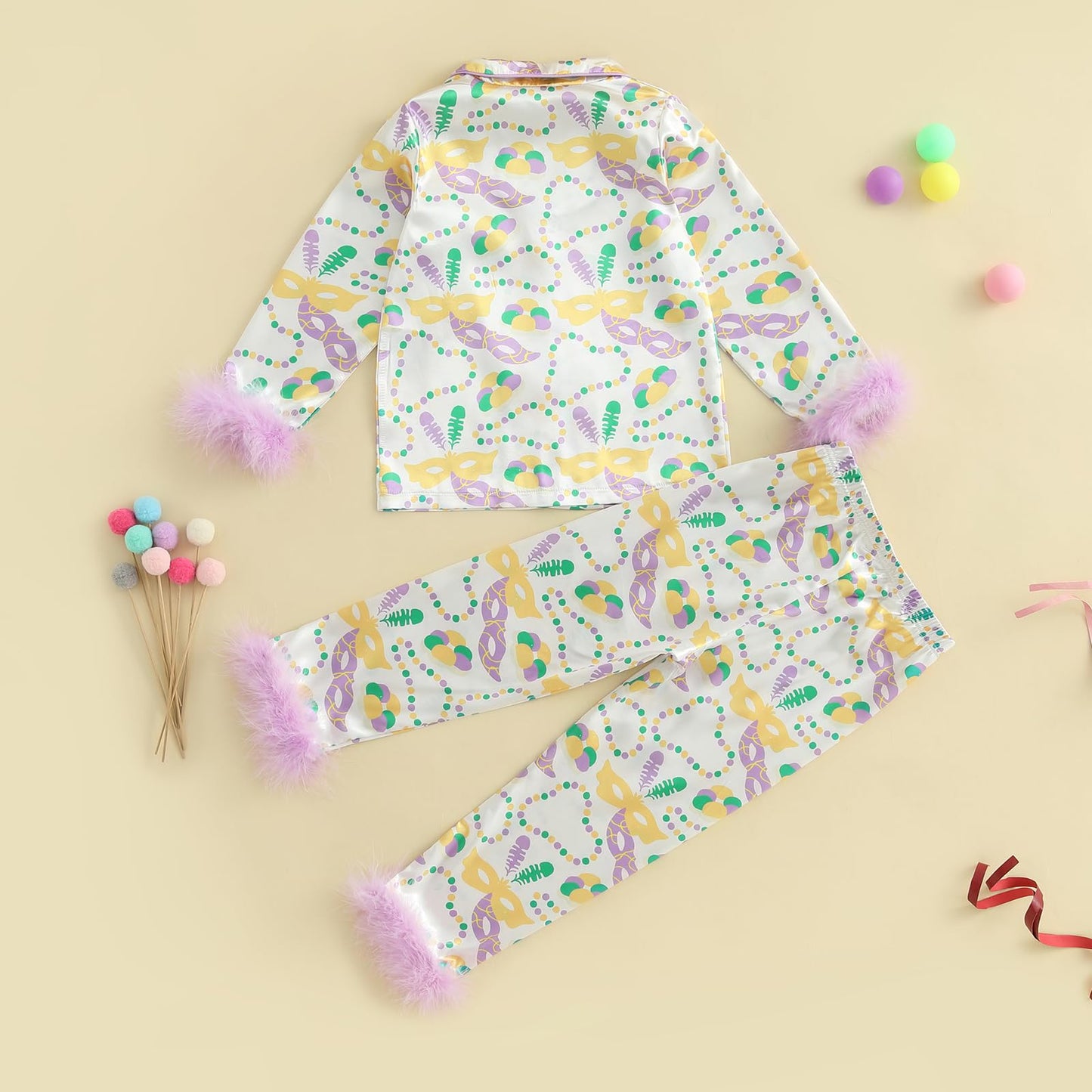 Afunbaby Toddler Baby Girl Boy Silk Satin Pajamas Set Button Down Pjs Kids Long Sleeve Shirt Pants Christmas Pjs Sleepwear (Purp