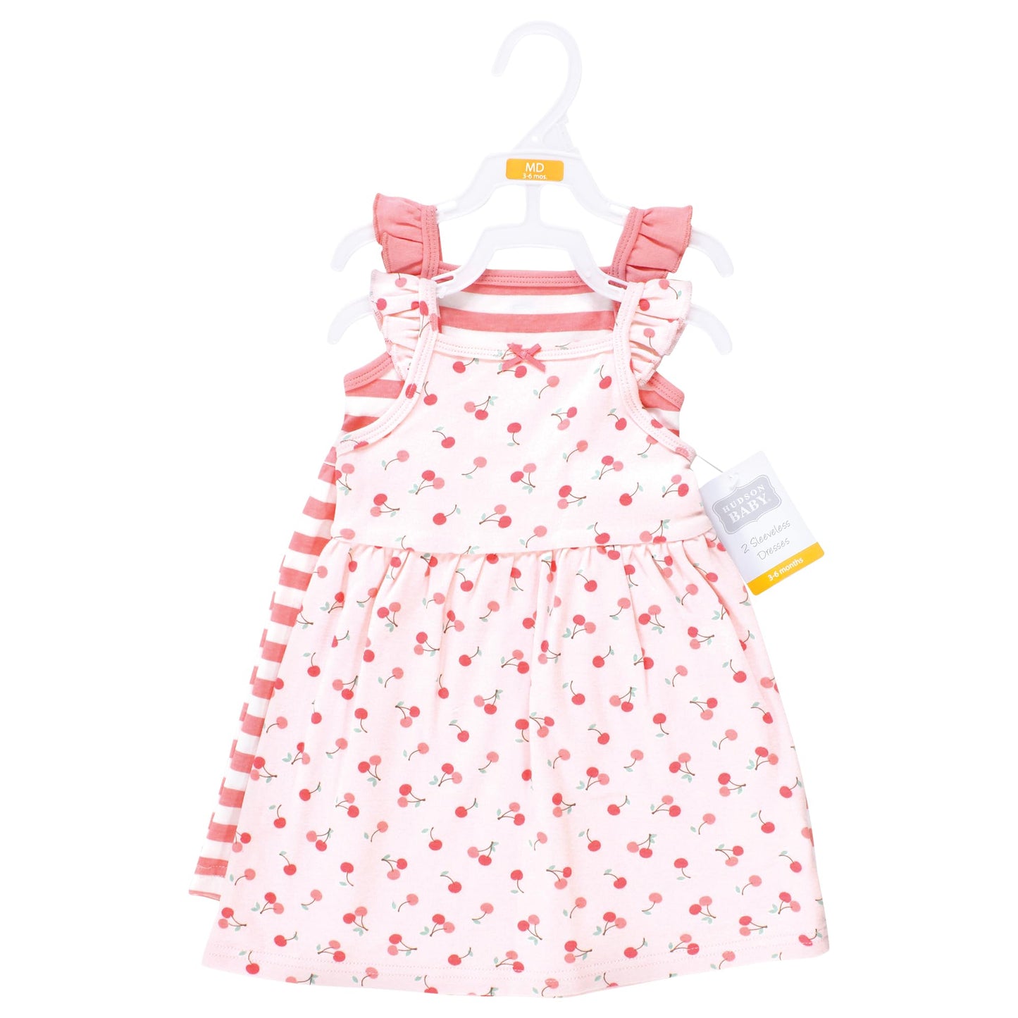 Hudson Baby Baby Girls Cotton Dresses, Cherry Sweet, 3-6M (M)