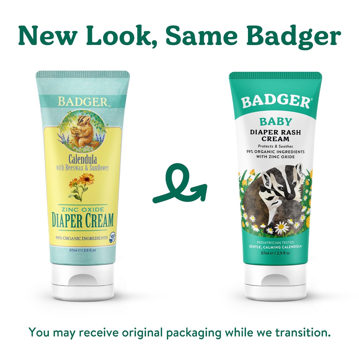 Badger Diaper Cream, 99% Organic Diaper Rash Cream For Baby, Zinc Oxide Ointment W/Soothing Calendula Cream For Sensitive Baby S