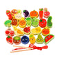 ATORSE Wooden Bead Threading Toy Gifts Wooden Lacing Toy for Children Kids Toddlers Vegetable and Fruit|Baby|Toys for Baby|Devel