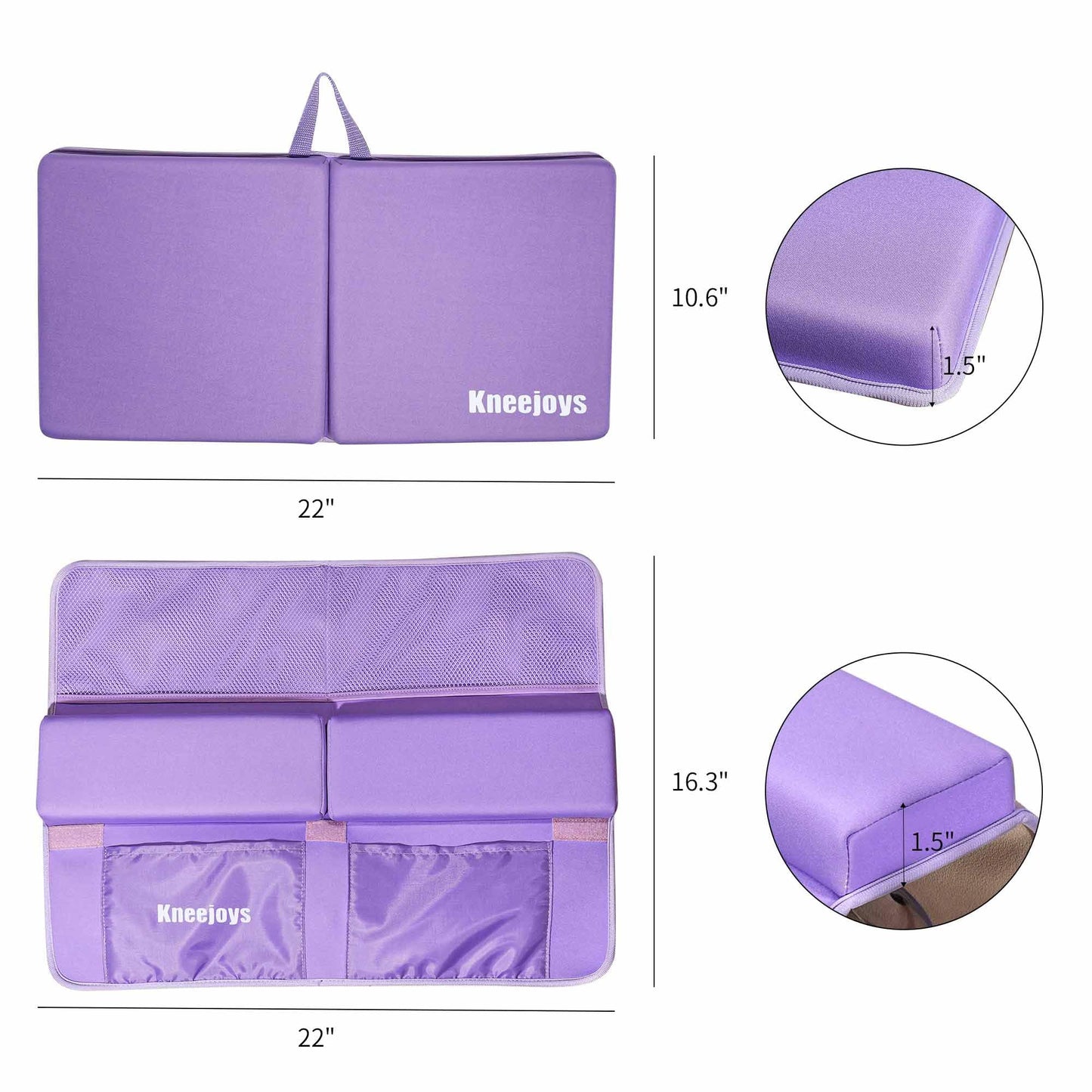 Kneejoys Bath Kneeler And Elbow Rest Pad For Baby - Memory Foam Kneeling Mat For Tub And Bath Toy Organizer
