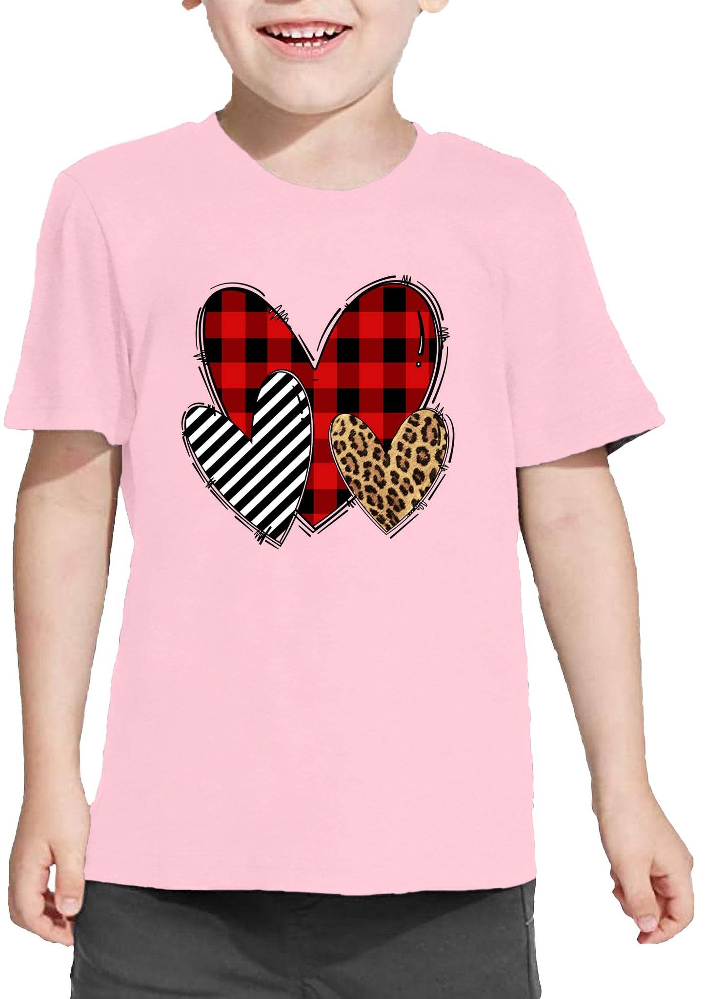 Toddler Valentine'S Day Shirts Boys Girls Love Heart Graphic T-Shirt Valentine Short Sleeve Tee Tops