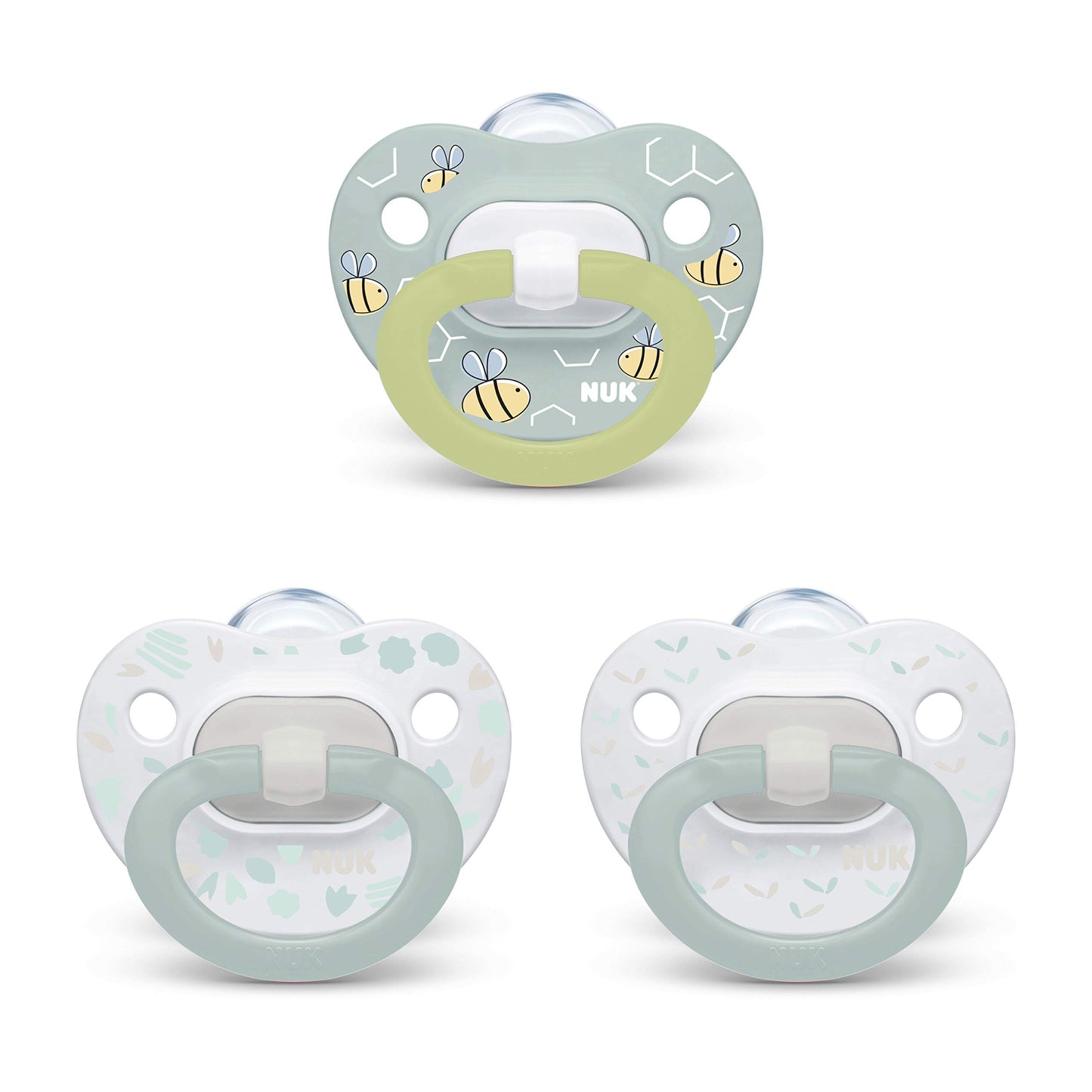 NUK Orthodontic Pacifier Value Pack, Girl, 0-6 Months (Pack of 3)