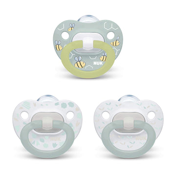NUK Orthodontic Pacifier Value Pack, Girl, 0-6 Months (Pack of 3)