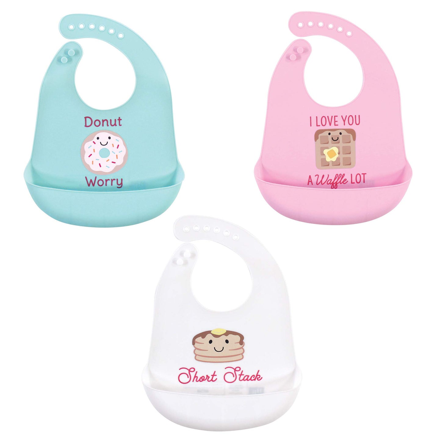 Hudson Baby Unisex Baby Silicone Bibs, Donut, One Size