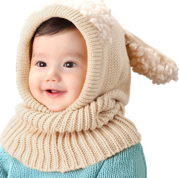 Bienvenu Toddler Hat Scarf Earflap Hoodie, Pink, One Size