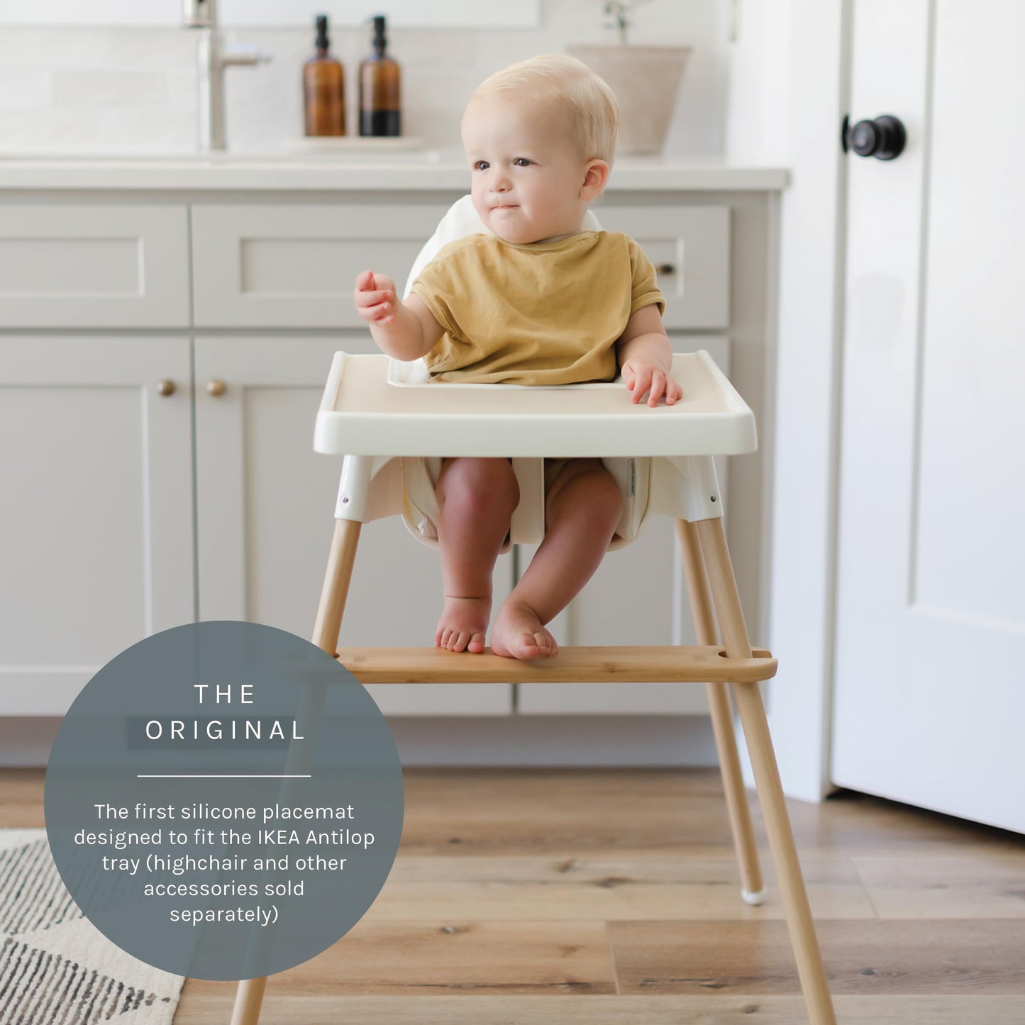 Yeah Baby Goods Placemats Compatible W/Antilop High Chair (Toasted Marshmallow) - Slip-Resistant & Food-Grade Silicone High Chai