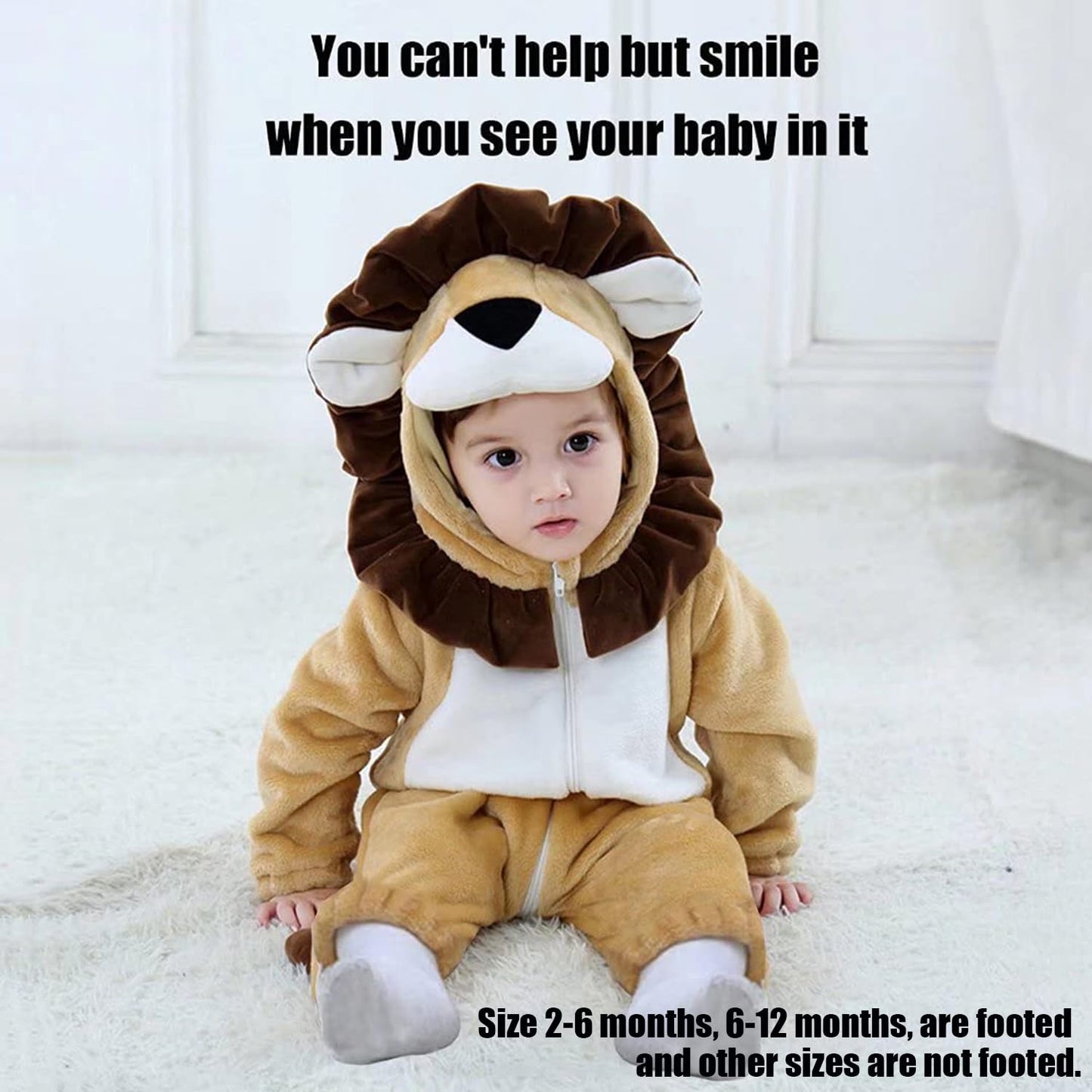Baby Lion Costumes Unisex Toddler Outfit Halloween Dress Up Romper 24-30 Months
